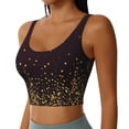 thumbnail image 2 of Picia Gold stars luxury sparkling Pattern Sports Bra for Women,Padded Strappy Sports Bras Medium Support Yoga Bra with Removable Cups,Running Yoga Bra-Medium, 2 of 8