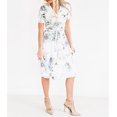 thumbnail image 1 of EYIIYE Robe à Manches Courtes Imprimé Floral Col en V avec Ceinture, 1 of 4