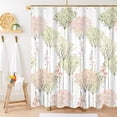 thumbnail image 2 of Sage Green Eucalyptus Shower Curtain, Green and Pink Shower Curtain Set for Bathroom Waterproof Pink Floral Shower Curtain Set with Hooks, 72x72 Inch, 2 of 6