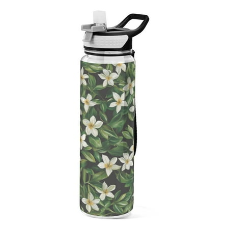 

Sports Water Bottle 1000ML Tritan Food Grade Clear Water Bottle Fitness Outdoor Sports BikeLovely Little Flowers Seamless