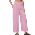 thumbnail image 1 of VEKDONE Womens Linen Long Pants Purple XXL, 1 of 7