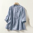 thumbnail image 2 of CEHVOM Mode Femme Manches Courtes Col Rond Décontracté Élastique Confortable Blouse Chemise Liquidation, 2 of 4