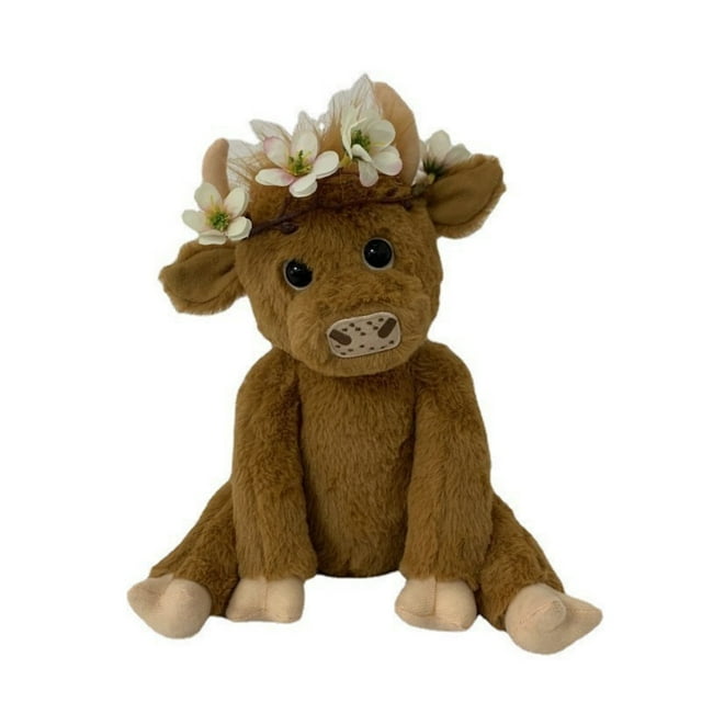 Muñeca de peluche Highlands con postura sentada de vaca, 25 cm