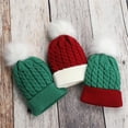 thumbnail image 3 of BLOCLOALO Beanie Hats Womens Winter Ribbed Ski Cuff Cap Crossed Cap Chunky Cable Knit Pompom Soft Warm Hat Skull Cap Green One Size, 3 of 3
