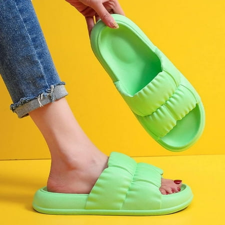 

Shldybc Slippers for Women Men Slippery Slippers Female Summer Indoor and Outdoor Wear Thick Bottom Couples Home Household Bathroom Drag Eva Sandals Casual Beach Shoes Summer Savings Clearance