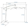 thumbnail image 3 of Costway 90" Blue Cantilever Patio Umbrella, Water-Resistant, 3 of 12