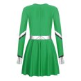 thumbnail image 4 of Kaerm Girls Sparkle Long Sleeve Cheerleading Dance Dresses Halloween Fancy Party Dress Up Green 8, 4 of 7