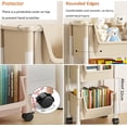 thumbnail image 2 of Colorfish 3-Tier Rolling Storage Cart Open-Style Mobile Organizer Shelf with Wheels and Hooks Off-White, 2 of 7
