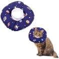 thumbnail image 1 of Cat Cone Collar Recovery Collar Pet Kitten Soft Protective Neck Collar After Surgery Adjustable Healing Elizabeth Collar Comfy Cotton Cone (XS, Space), 1 of 8