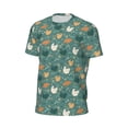 thumbnail image 5 of Rocae Flowe Rooster for Men's Mesh Quick-Dry Short Sleeve Workout T-Shirt,Mens Crew Neck Tee Lightweight Soft Classic T Shirts X-Large, 5 of 9