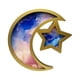 thumbnail image 2 of Bandeja decorativa para servir Ramadán, bandeja de comida de madera, regalo versátil, bandeja de luna y estrella. Oro rosa azul, 2 of 9