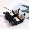 thumbnail image 2 of Quealent Baby Girls Mary Jane Shoes First Walker Cirb Dress Shoes with Bownot Non Slip Soft Sole PU Leather Toddler Black for Size 4, 2 of 9