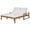 Light Teak, variant on Bellemave Patio Double Chaise Lounge, Wood Double Chaise Lounge with 5-Position Adjustable Backrest, Outdoor Daybed with Removable Cushions for Patio,Poolside,Garden (Gray)