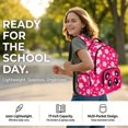 thumbnail image 2 of DISNIMO Backpack and Lunch Box Set for Girls 10-12, Panda Cherry Blossom Print 17 Inch Schoolbag with Pencil Case for Primary Middle School Students, Large Capacity Lightweight Daypack for Travel, 2 of 7