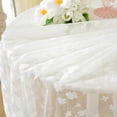 thumbnail image 6 of Elegant White Lace Embroidered Round Tablecloth, 35.4-inch Sheer Hollowed-out Non-Slip Cover, Polyester, for Home, Restaurant, Cafe Decor, 6 of 6