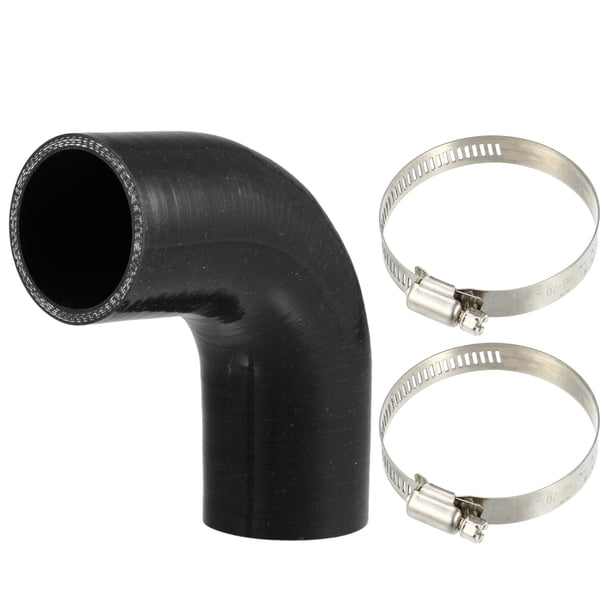 1 juego 51mm 2.0 ID 90 grados Codo Unique Bargains manguera silicona negro con 2 uds abrazaderas