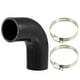 thumbnail image 1 of 1 juego 51mm 2.0 ID 90 grados Codo Unique Bargains manguera silicona negro con 2 uds abrazaderas, 1 of 6