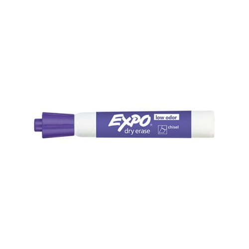 Low-Odor Dry-Erase Marker Broad Chisel Tip, Purple