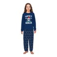 thumbnail image 4 of Family Matching Christmas Pajamas Santa's Favorite Goalie Hockey Theme in Navy Blue, Sizes NB to 6XL, 4 of 7
