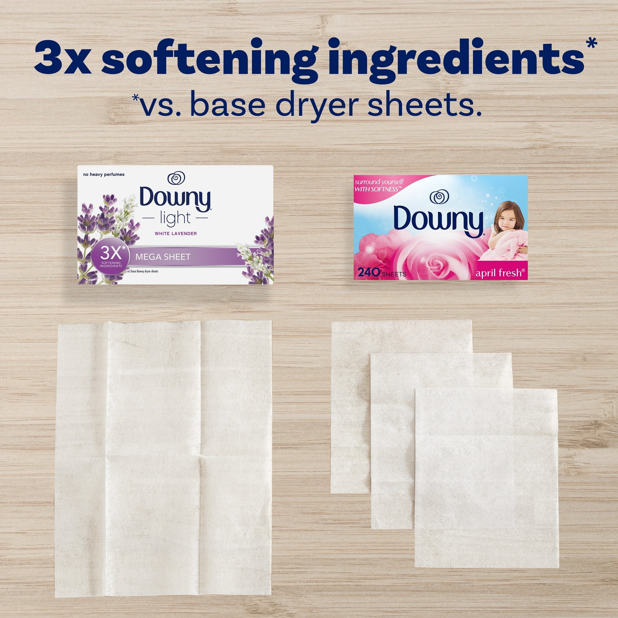 Downy Light Mega Dryer Sheets, White Lavender, 80 Count (4 Pack)