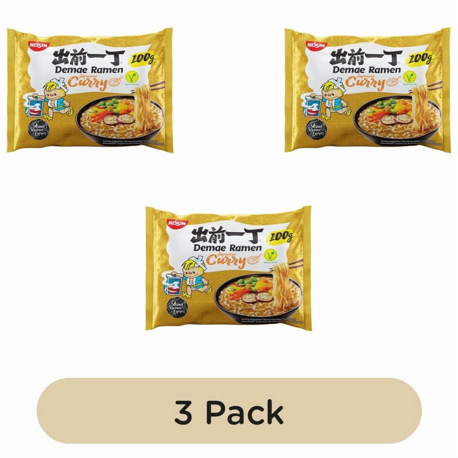 Nissin Demae Ramen Japanese Curry Noodles 100g, British Import (Pack of 3)