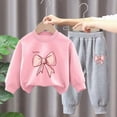 thumbnail image 2 of NOLDARES Toddler Girl Baby Outfits Clothing Long Sleeve Soft Tee + Joggers 2 Piece Clothes Set Cute for School(Pink,6-7 Y), 2 of 5