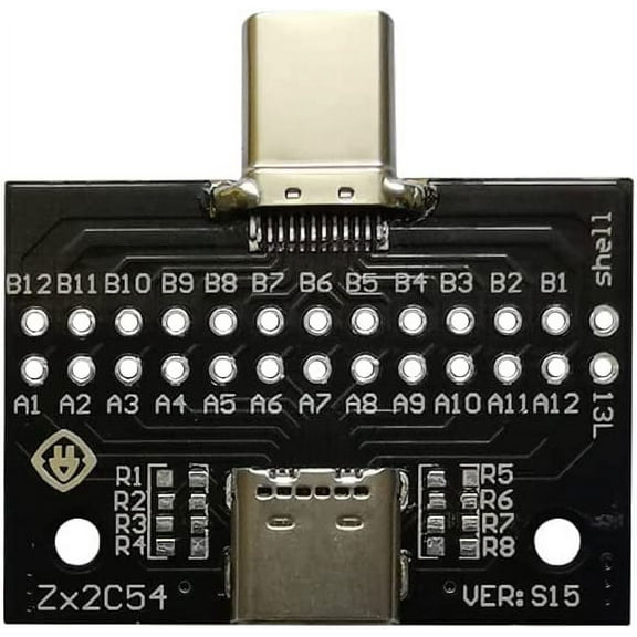 Treedix USB 2.0 Type-C Male to Female 24Pin Test Socket Board USB-C Adapter Board for Data Line Wire Cable Transfer