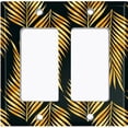 thumbnail image 6 of Metal Light Switch Plate Cover Tropical Jungle Palm Leaves Yellow Black JGL014, 6 of 13