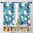 thumbnail image 5 of Blackout Kids Curtains,White Blue Butterfly Pattern Childrens Insulated Curtains Set Of 2,Bedroom Essentials,Toddler Room Decor 42"x54", 5 of 5
