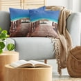 thumbnail image 5 of Ambesonne Tropical Throw Pillow Cover 2 Pack, Sandy Beach Resort, 24", Chocolate Navy Turquoise, 5 of 7