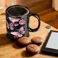 thumbnail image 7 of 3D Pink Black Butterflies 11 Ounces Funny Black Mug - Cute Coffee And Tea Mug - Ceramic Coffee Mugs For Women And Men, 7 of 7