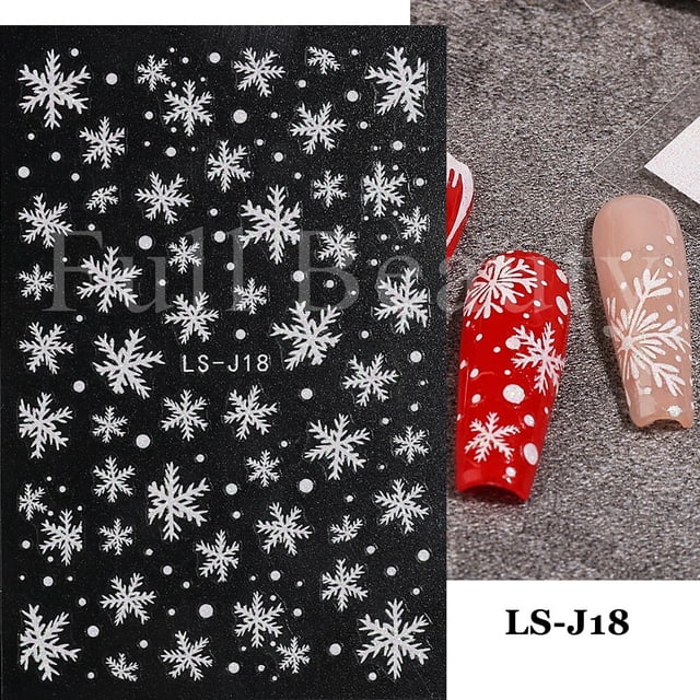 Calcomanías autoadhesivas 3D para uñas de hombre de jengibre de Navidad sombrero de Papá Noel copo de nieve ciervo calcomanías autoadhesivas envolturas para manicura de dibujos animados NTPRO-80