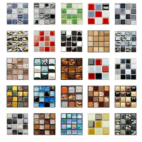matoen 1ensemble 10 Pcs Carreaux Autocollants 3D Autocollant Cuisine Salle de Bain Autocollant Mural Décoration, Décoration Maison, Cadeau, en Liquidation