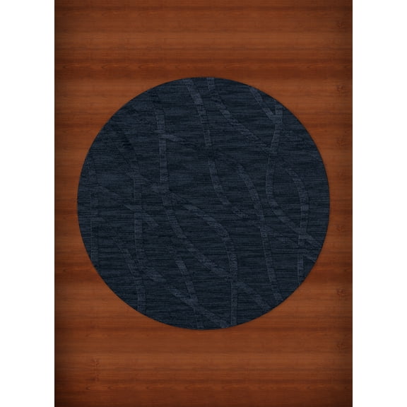 Dalyn Dover Area Rug DV10 Dv10 Navy Swirls Waves 6' x 6' Round
