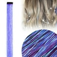 thumbnail image 2 of Hair Tinsel, Colorful Glitter Hair Accessories 19" Clip in Hair Tinsel Extensions Fairy Hair Accessories Party Kit for Women, Sparkling Shiny Hair Tinsel Strands, 1Pc, Multicolor(Purple2,19.7x1.3"), 2 of 9