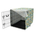 thumbnail image 3 of Hummingbird Dog Crate Cover, Abstract Numerous Colorful Tropical Bird Animal Repeating Silhouettes, Easy to Use Pet Kennel Cover for Dogs, 35" x 23" x 27", White and Multicolor, by Ambesonne, 3 of 6