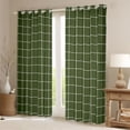 thumbnail image 2 of Homewish Vintage Rectangle Plaid Black Out Curtains, Stripes Ombre Curtains Pack of 2 (42x63 Each), Green Abstract Artwork Bedroom Curtains, Window Curtains Decor, 2 of 6