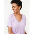 thumbnail image 5 of Joyspun Women's V-Neck Sleep T-Shirt, Sizes S to 3X, 5 of 5