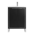 thumbnail image 2 of Fine Fixtures Opulence Collection 24 in. W x 18 in. D x 33 in. H Bathroom Vanity in Black Matte with White Ceramic Sink - Chrome hardware, 2 of 9