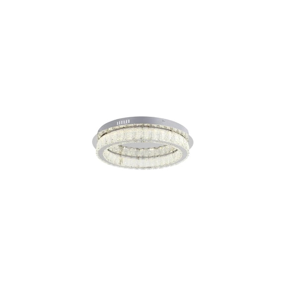 Homestock Eclectic Elegance Clear Crystal Halo Ring Flush Mount With A Chrome Frame - Clear Crystal Stones For Decoration