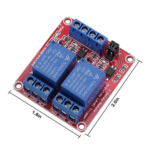 2Channel 12V Board Relay Module Optocoupler Isolation Supports High &Low Trigger 