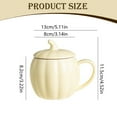 thumbnail image 3 of Pumpkin Mug with Lid Ceramic Coffee Cup Halloween Fall Decor Autumn Harvest Holiday Tableware, 3 of 8