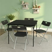 Mainstays Resin Seat & Back Folding Chair, Black, 4-Pack