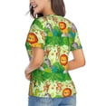thumbnail image 2 of Goofa African Animals in the Jungle Pattern Women's Slim-Fit Short-Sleeve V-Neck T-Shirt,Classic-Fit Short-Sleeve V-Neck T-Shirt-X-Large, 2 of 5