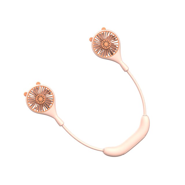Cateissary Ventilador para colgar en el cuello, portátil, de Color sólido, para verano, 360 grados, plegable, giratorio, recargable, alimentado Electrodomésticos Rosa