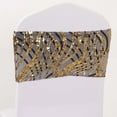 thumbnail image 2 of Efavormart 5 Pack Black Gold Wave Chair Sash Bands With Embroidered Sequins, 2 of 6