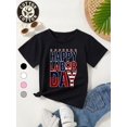 thumbnail image 1 of Kids' Labor T-Shirt - Cotton Patriotic Design with "Happy Labor quot; Print, Red & Blue Stripes, Perfect for Boys & Girls, School Events & Casual Wear, Available in Four Colors, Cute T Shirts, 1 of 6