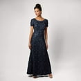 thumbnail image 3 of Alex Evenings Womens Long A-line Rosette Dress, 3 of 5