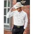 thumbnail image 2 of COOFANDY Men's Western Cowboy Shirts Long Sleeve Cotton Casual Button Down Work Shirt with Pockets, 2 of 6