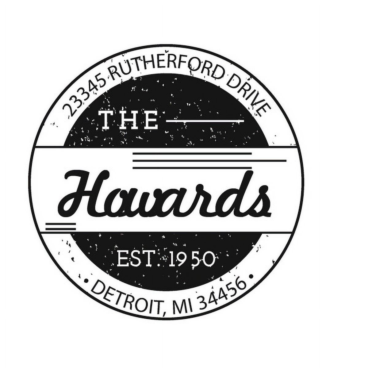 Personalized Round Self-Inking Rubber Stamp - The Howards